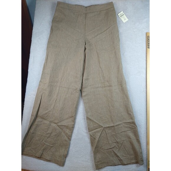 NEW Coldwater Creek Comfy Linen Rayon Pull On Pants Women's XL Brown - Picture 1 of 9